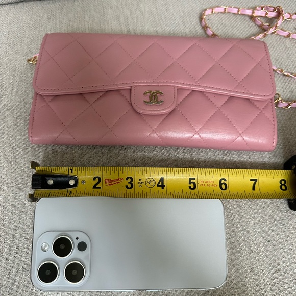COPY - CHANEL CC Pink Quilted Leather Wallet on Chain - Picture 12 of 14